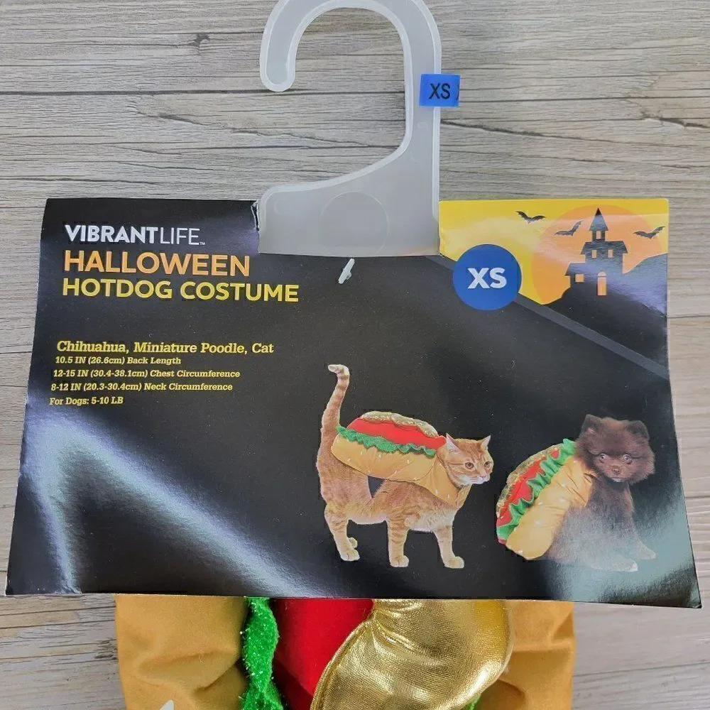 Vibrant Life Hot Dog Dog Costume Sz XS